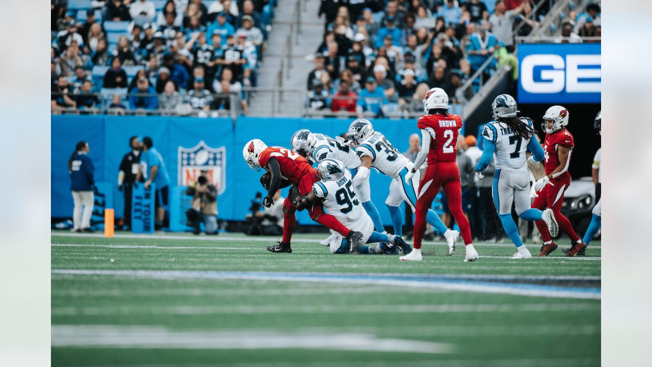 Arizona Cardinals defense forces three turnovers and harrasses Baker  Mayfield during 26-16 win in Carolina