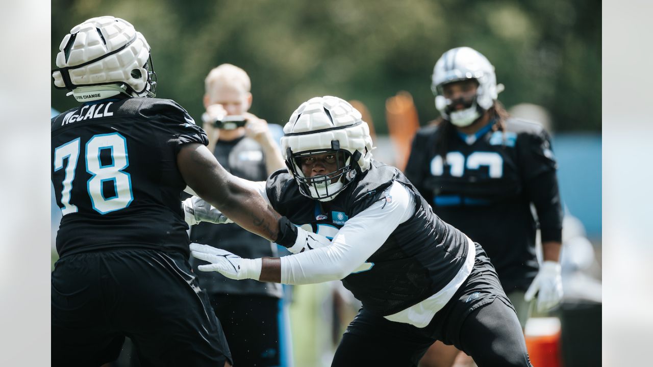 Carolina Panthers defensive tackle Marquan McCall (78) warms up before the  start of an NFL football