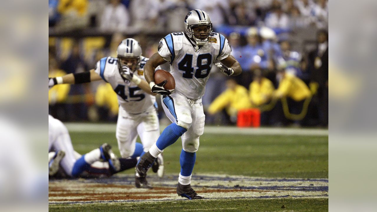 the Dallas Cowboys defensive line stops Carolina panthers running back  Stephen Davis (48) short of the goal line in the first quarter of the NFL  playoff action at Ericsson Stadium in Charlotte