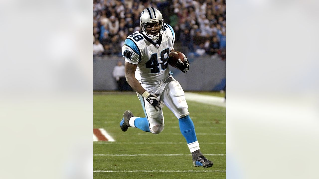 the Dallas Cowboys defensive line stops Carolina panthers running back  Stephen Davis (48) short of the goal line in the first quarter of the NFL  playoff action at Ericsson Stadium in Charlotte