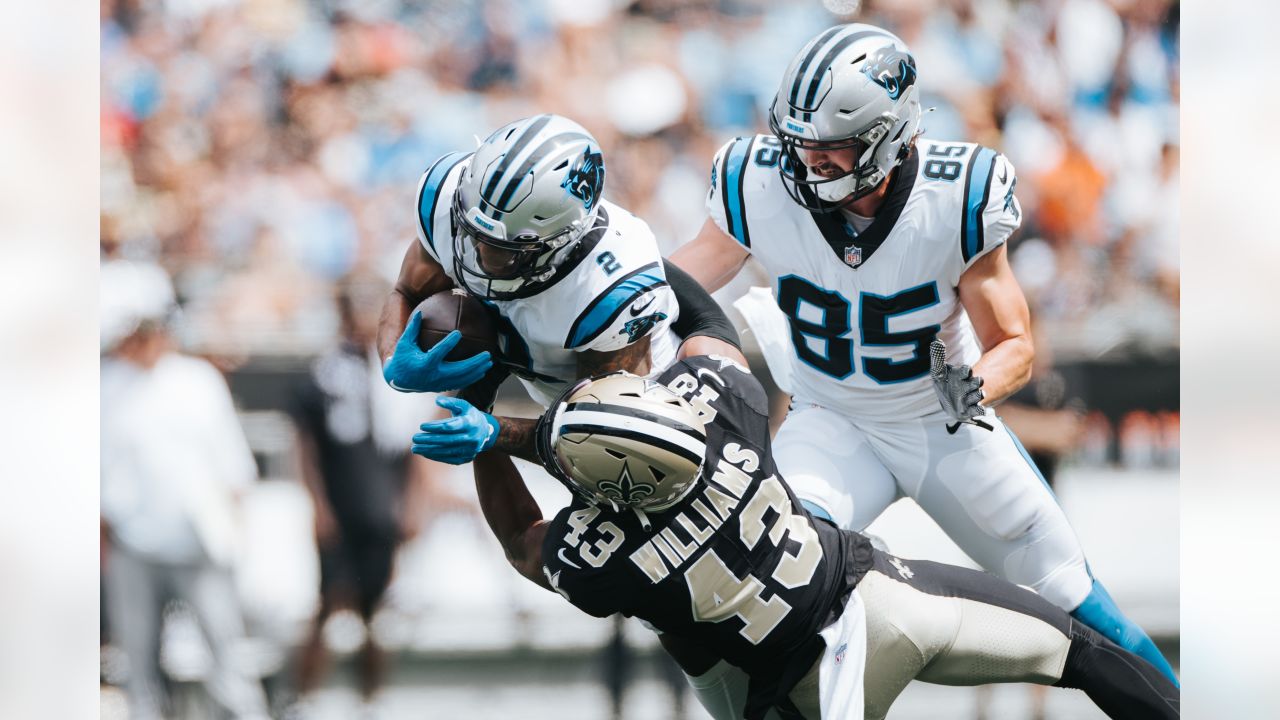 Carolina Panthers Jaycee Horn intercepts Jameis Winston pass