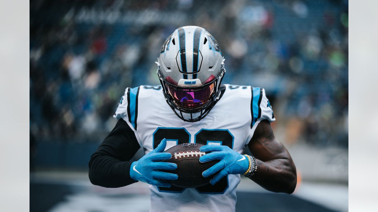 CHARLOTTE, NC - NOVEMBER 27: Carolina Panthers defensive tackle Daviyon  Nixon (54) during an NFL football game between the Denver Broncos and the Carolina  Panthers on November 27, 2022, at Bank of