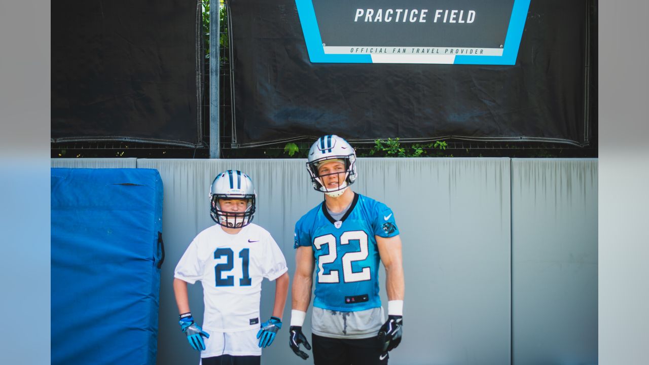 Christian McCaffrey helps grant the wish of a young Panthers fan