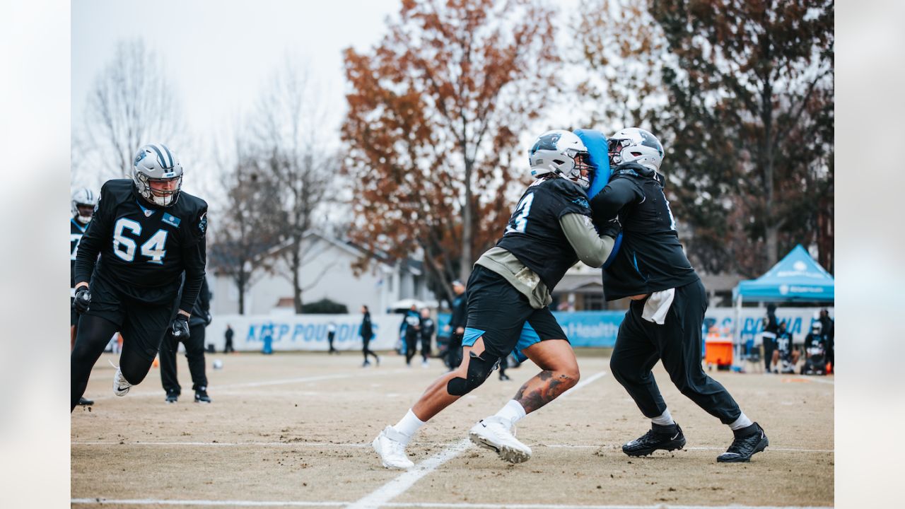 Carolina Panthers defensive end Kobe Jones (91) lines up on