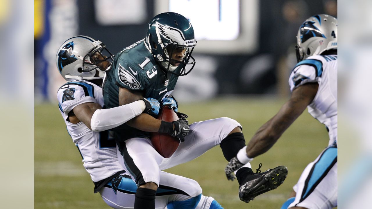 Carolina Panthers cornerback Donte Jackson (26) celebrates after a safety  during an NFL football game against the Philadelphia Eagles, Sunday, Oct.  10, 2021, in Charlotte, N.C. (AP Photo/Brian Westerholt Stock Photo - Alamy