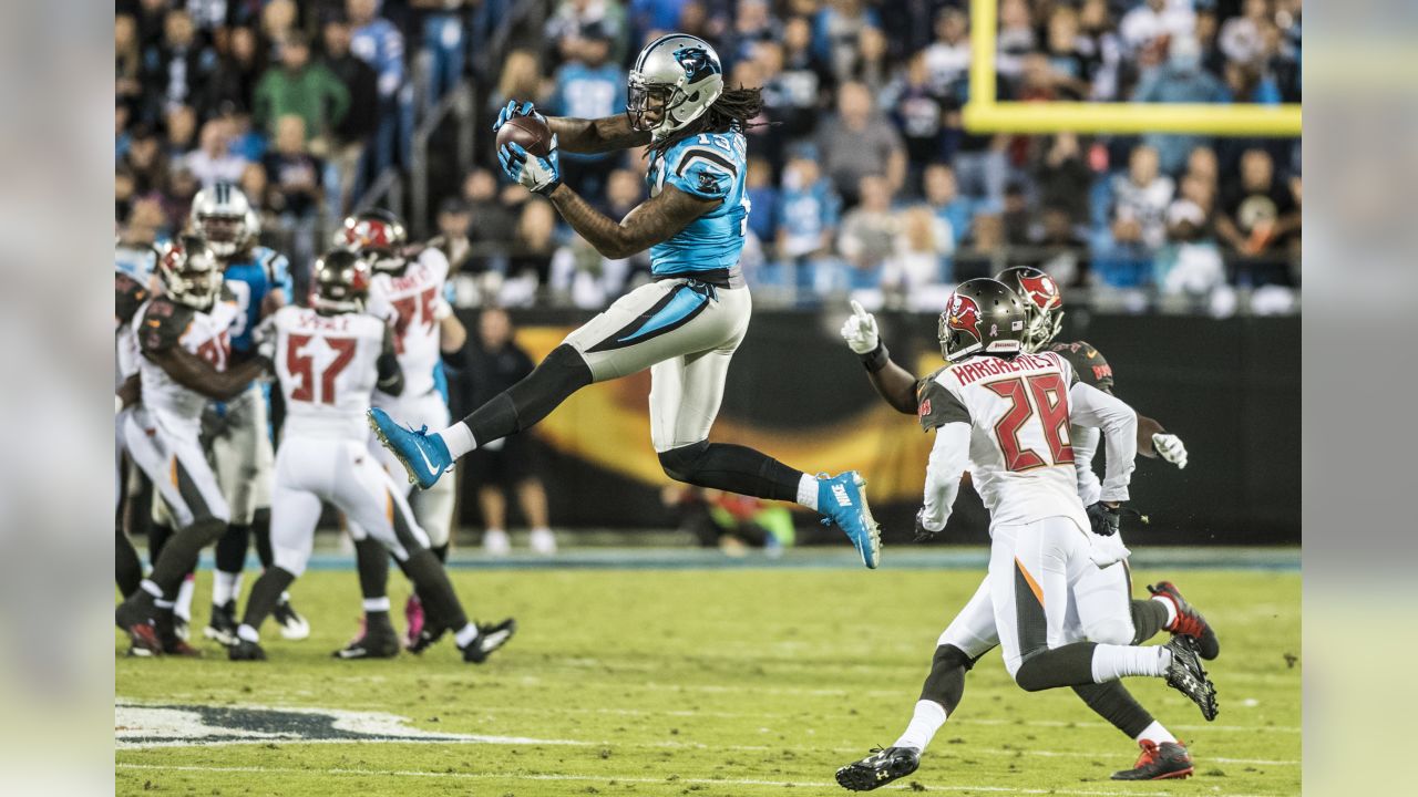 Carolina Panthers linebacker Chandler Wooten (50) works during the second  half of an NFL football game