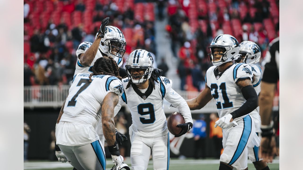 Stephon Gilmore makes an interception in Panthers debut