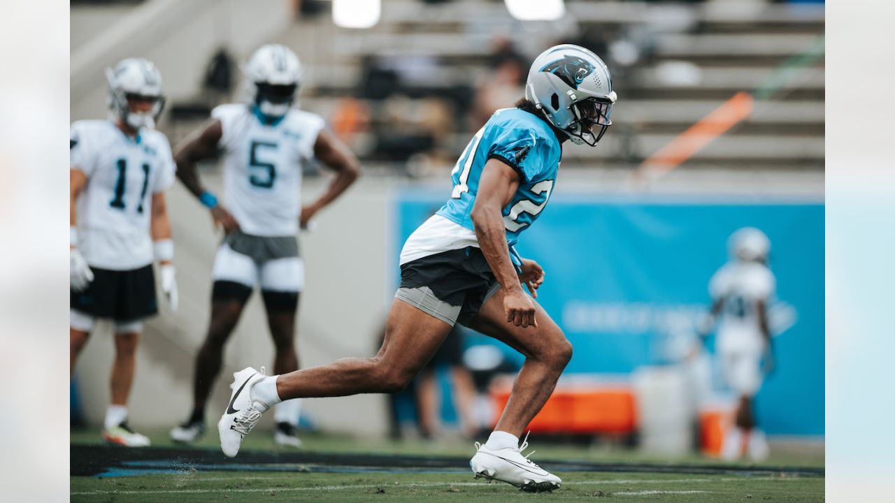 Carolina Panthers wide receiver Jonathan Mingo runs drills at the NFL  football team's training camp on Wednesday, July 26, 2023, in Spartanburg,  S.C. (AP Photo/Chris Carlson Stock Photo - Alamy