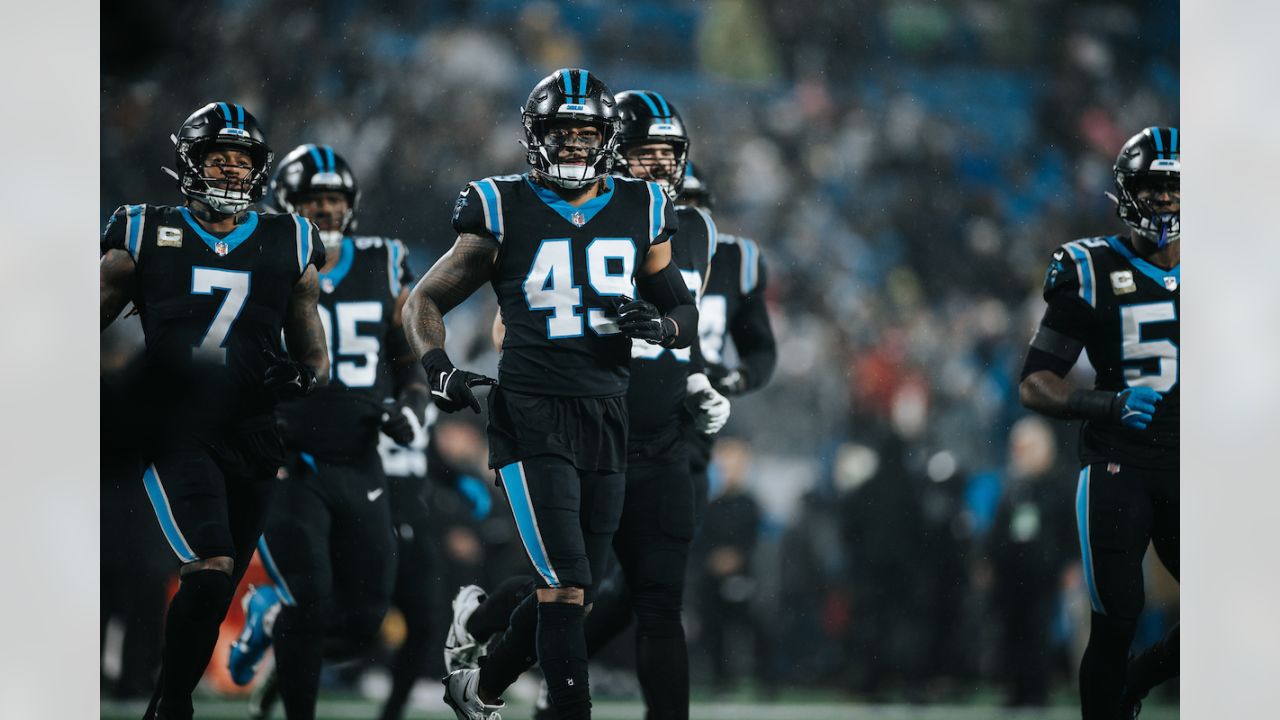 Carolina Panthers running back Chuba Hubbard (30) plays during an NFL  football game between the Carolina Panthers and the Denver Broncos on  Sunday, Nov. 27, 2022, in Charlotte, N.C. (AP Photo/Jacob Kupferman