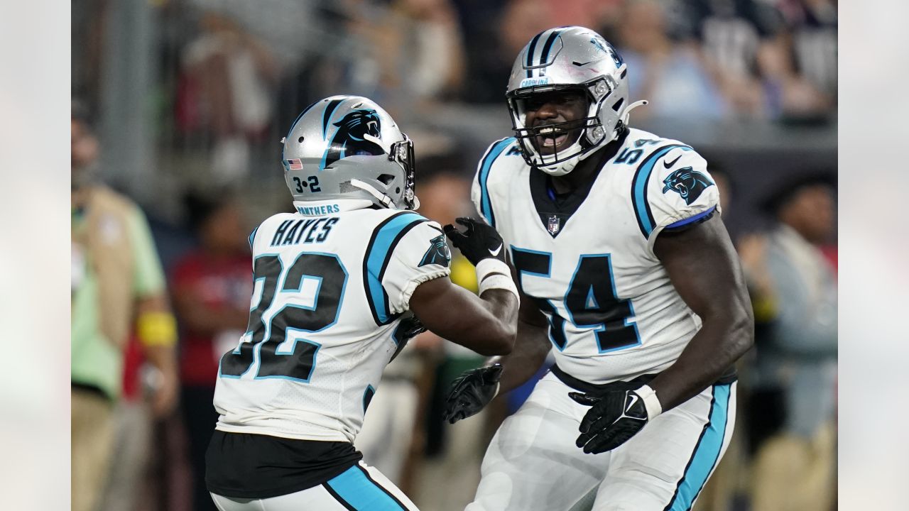 Carolina Panthers cornerback Tae Hayes runs into the end zone for