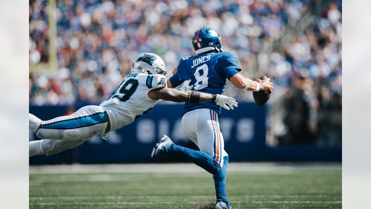 Carolina Panthers linebacker Arron Mosby (46) in action during an NFL  preseason football game against the Buffalo Bills, Saturday, Aug. 26, 2022,  in Charlotte, N.C. (AP Photo/Brian Westerholt Stock Photo - Alamy