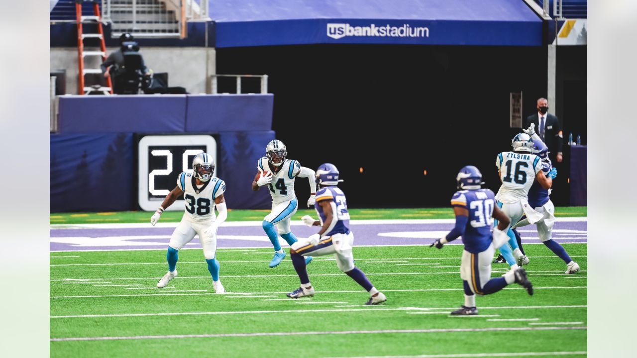 Carolina Panthers free safety Jeremy Chinn (21) yells instructions during  an NFL football game against the Tampa Bay Buccaneers, Sunday, Dec. 26,  2021, in Charlotte, N.C. (AP Photo/Brian Westerholt Stock Photo - Alamy