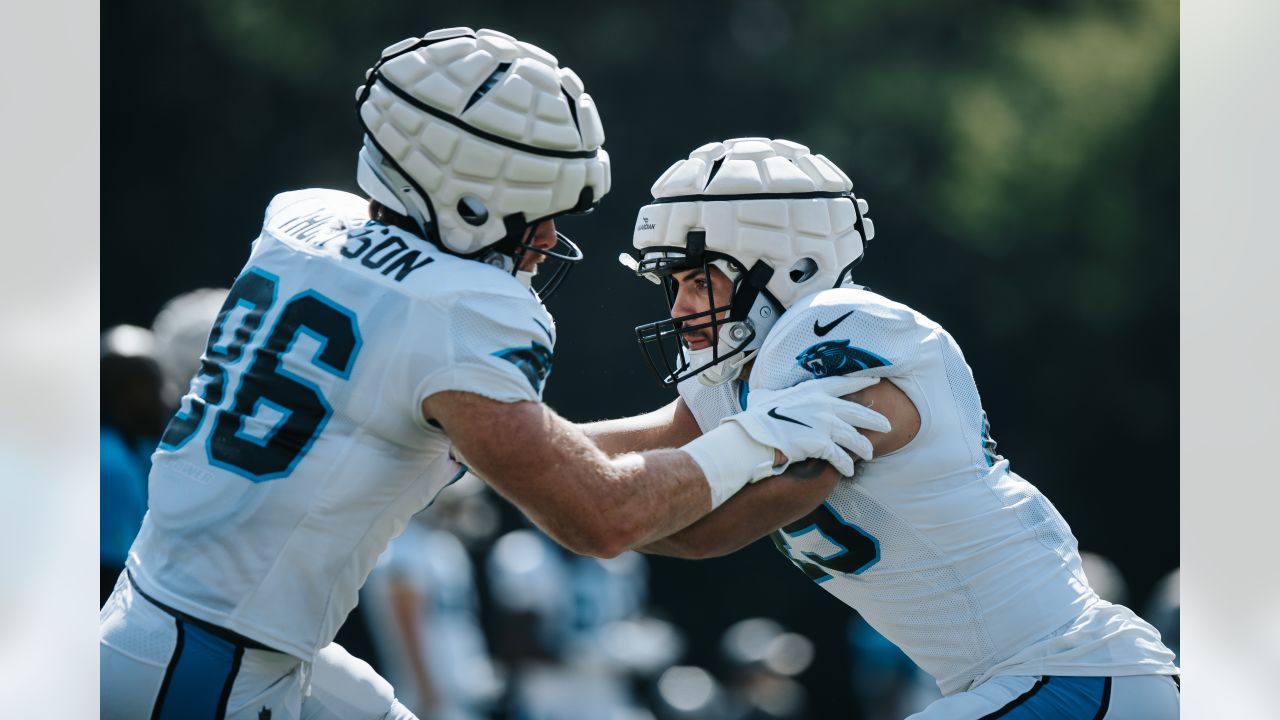 Carolina Panthers offensive tackle Ikem Ekwonu arrives at the NFL football  team's training camp on Wednesday, July 26, 2023, in Spartanburg, S.C. (AP  Photo/Chris Carlson Stock Photo - Alamy