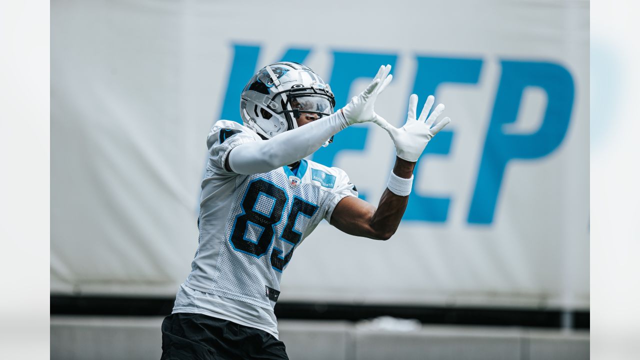 A Salute to Service sticker is seen on Carolina Panthers wide receiver Shi  Smith's helmet as he warms up before an NFL football game against the  Baltimore Ravens, Sunday, Nov. 20, 2022