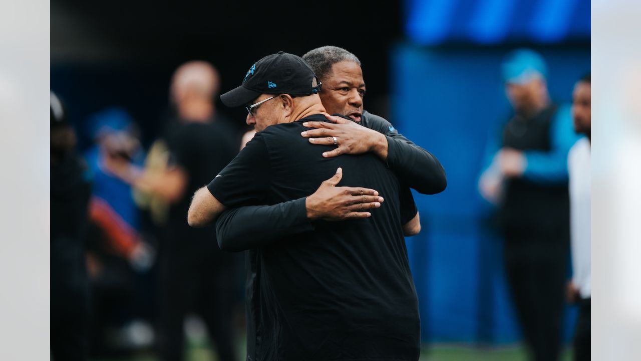 Panthers Head Coach Steve Wilks Tosses Robbie Anderson