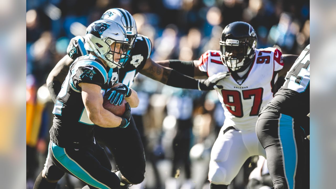 All of the statistics that Christian McCaffrey needs to attain to set a  number of records against New Orleans in Week 17