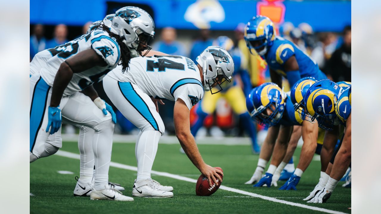 Carolina Panthers long snapper J.J. Jansen (44) congratulates