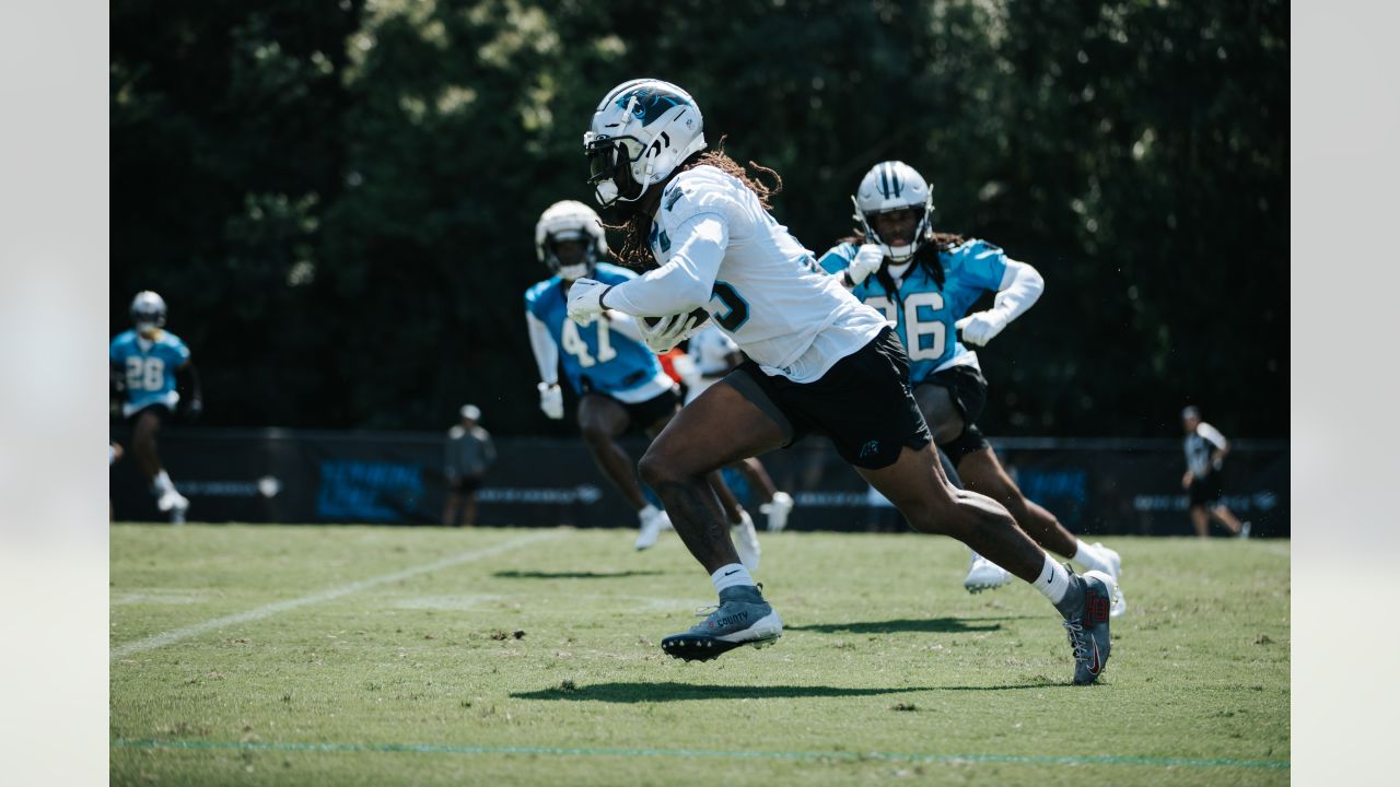 SPARTANBURG, SC - AUGUST 09: Carolina Panthers wide receiver DJ Moore (2)  during the Carolina Panthers training camp on August 09, 2022, at Wofford  College in Spartanburg, SC. (Photo by John Byrum/Icon