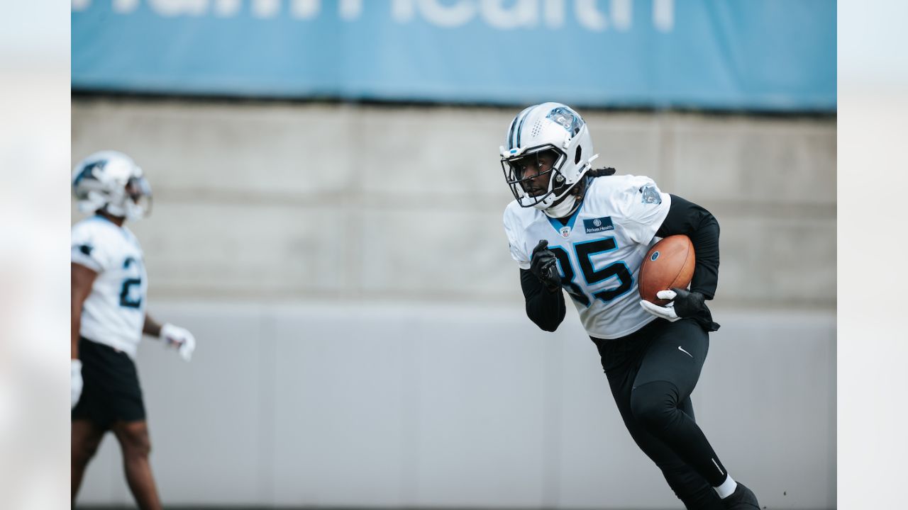 Carolina Panthers quarterback Jacob Eason (16) warms up prior to the start  of an NFL football game against the Tampa Bay Buccaneers Sunday, Oct. 23,  2022, in Charlotte, N.C. (AP Photo/Jacob Kupferman