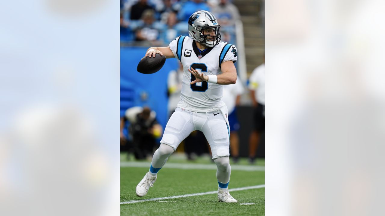 Carolina Panthers defensive back Kurt Coleman (20) after making an  interception during the NFL football game between the Indianapolis Colts  and the Carolina Panthers on Monday, Nov. 2, 2015 in Charlotte, NC.