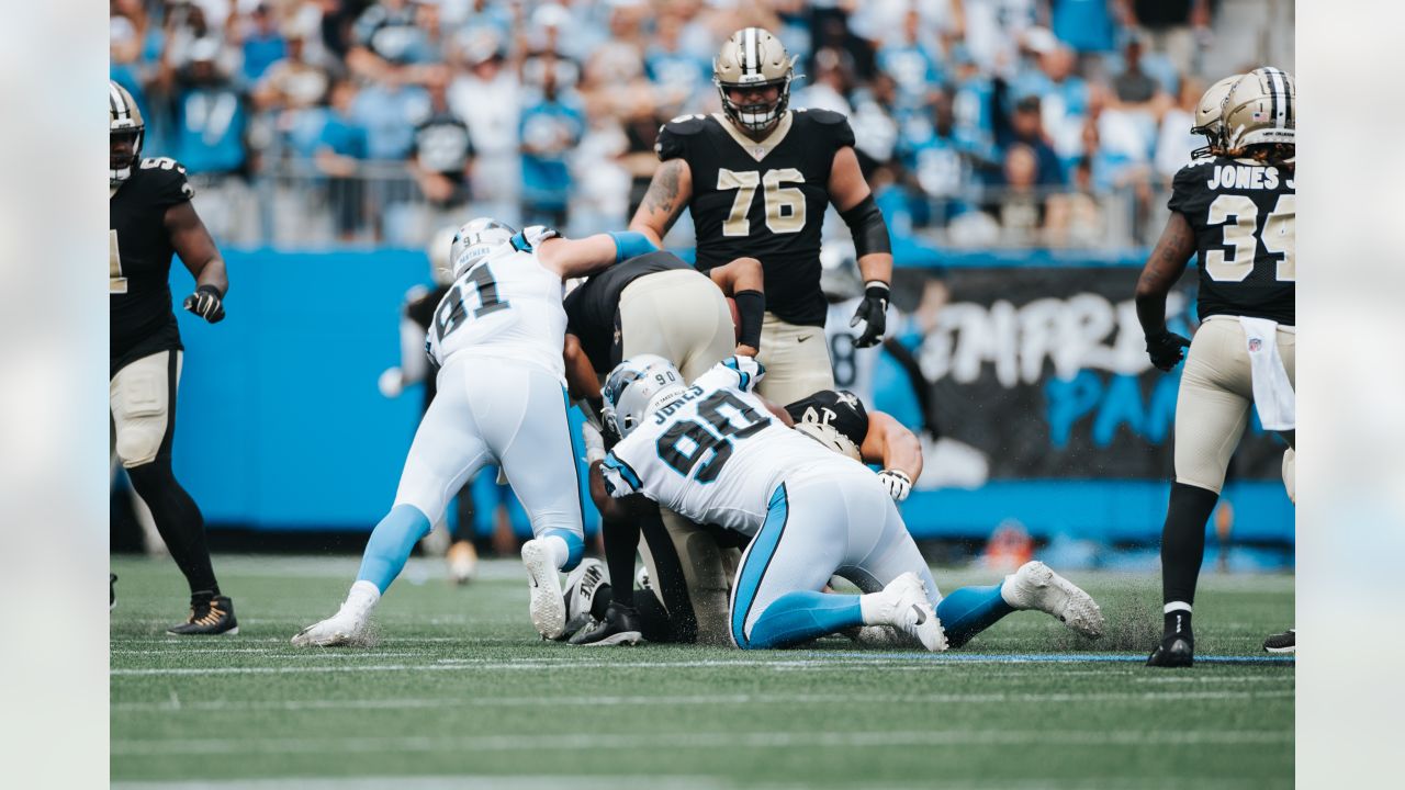 Carolina Panthers Jaycee Horn intercepts Jameis Winston pass