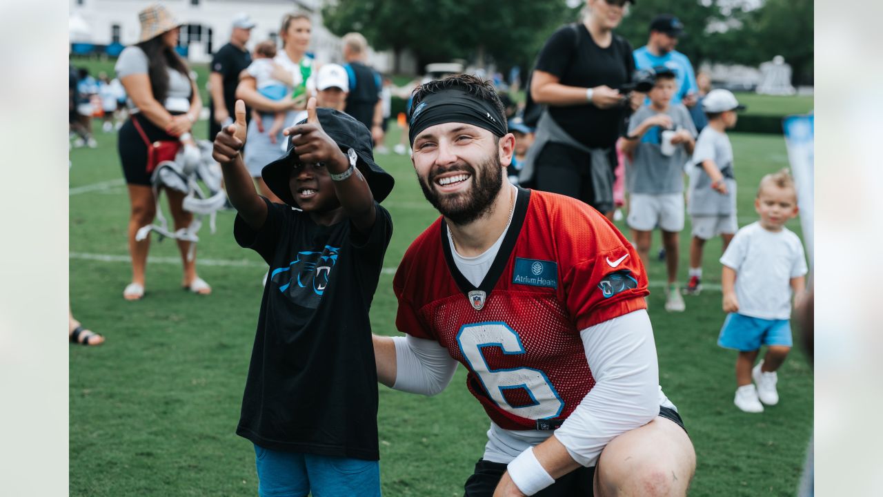 NFL_ Football Jersey Carolina''Panthers''MEN Jeremy Chinn Christian  McCaffrey D. J. Moore Baker Mayfield Sam Mills 2022 Salute To Service 