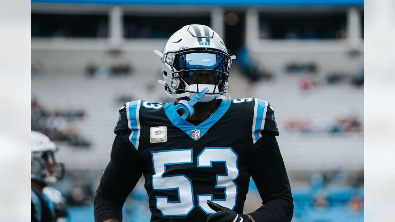 Carolina Panthers defensive end Brian Burns (53) on defense during