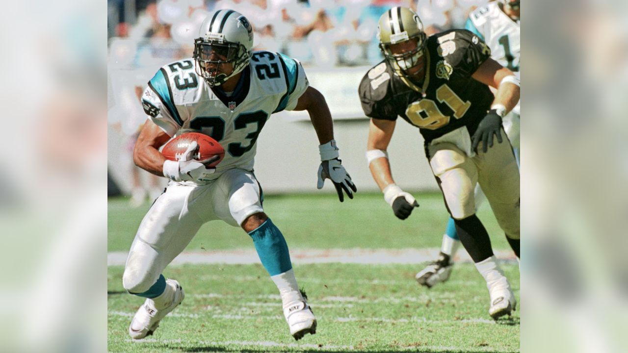 Carolina Panther running back Anthony Johnson (23), runs the ball