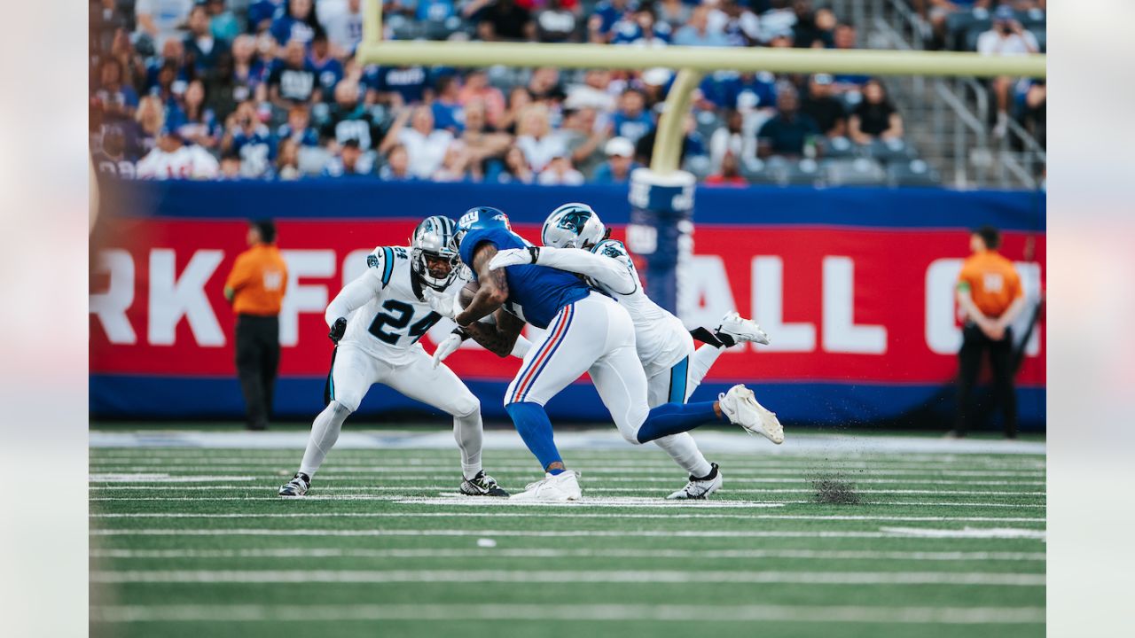 August 26, 2022: Carolina Panthers defensive tackle Marquan McCall (78)  gets by Buffalo Bills