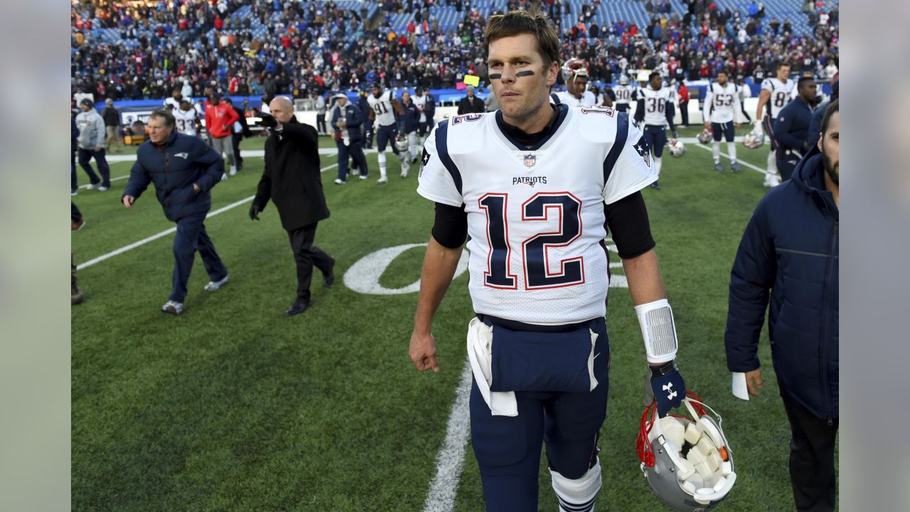 New England Patriots quarterback Tom Brady (12) throws a pass to New  England Patriots running back James White (28) during an NFL football game  against the Washington Redskins, Sunday, Oct. 6, 2019