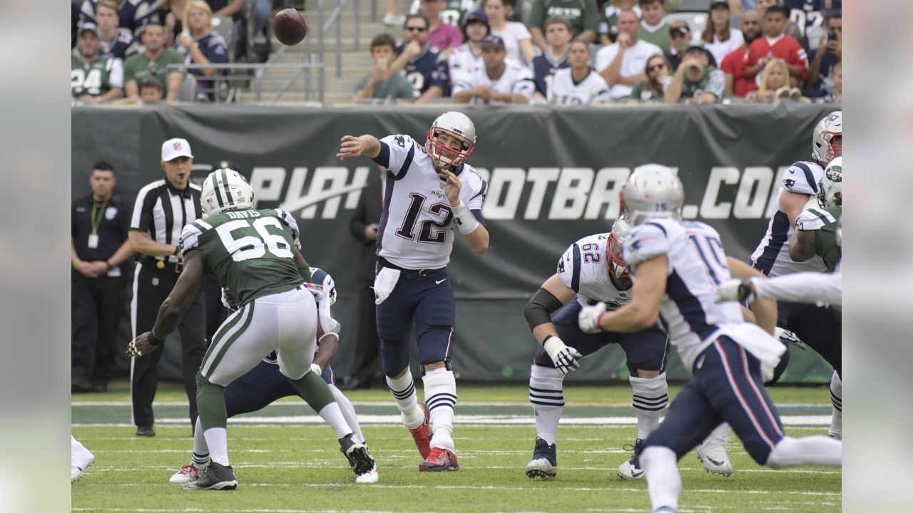 New England Patriots Tom Brady throws a pass in the first half against the  New York Jets in week 12 of the NFL at MetLife Stadium in East Rutherford,  New Jersey on