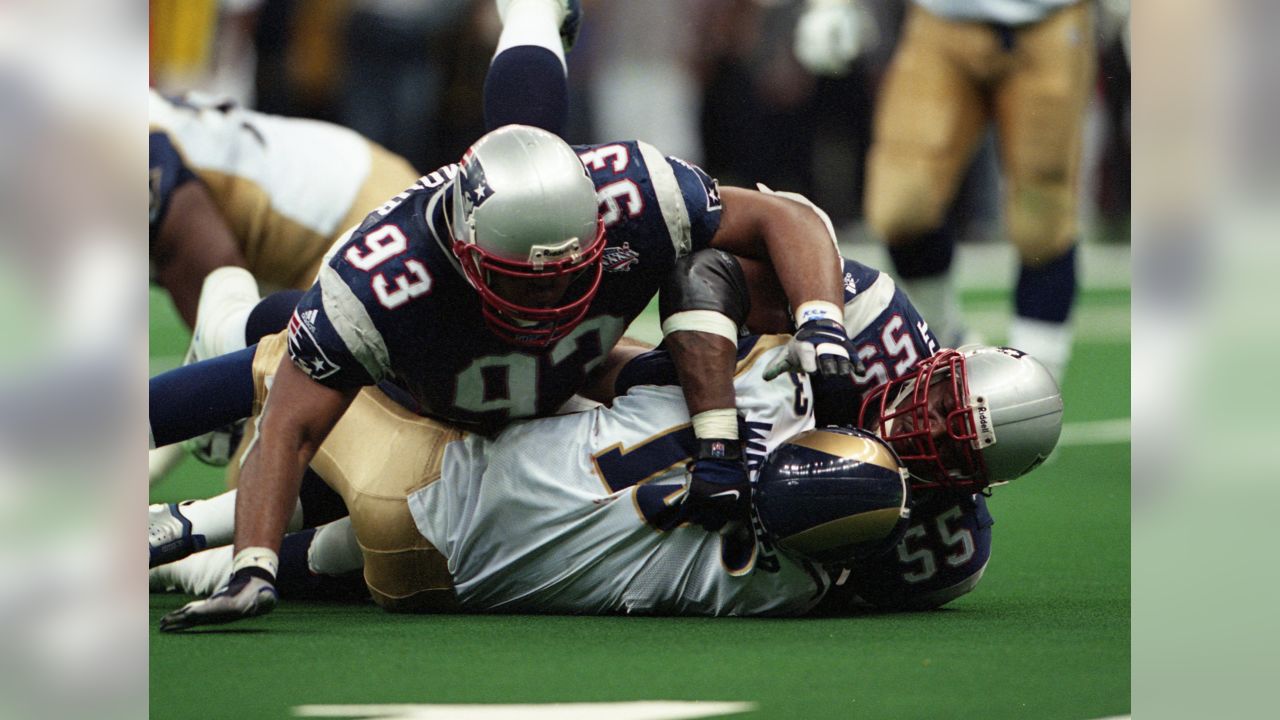 New England Patriots Richard Seymour, left, shows his Super Bowl