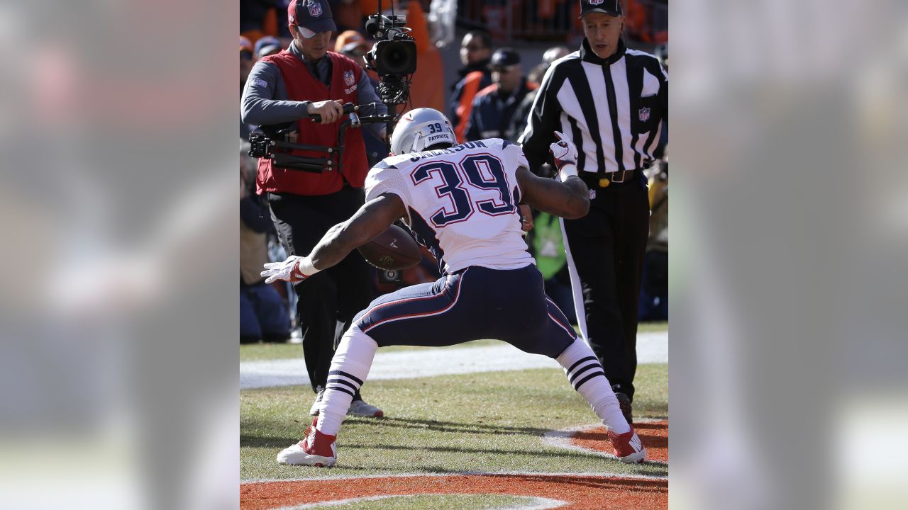 Denver Broncos running back C.J. Anderson celebrates winning the AFC  Championship game at Sport Authority Field at Mile High in Denver on  January 24, 2016. Denver advances to Super Bowl 50 defeating