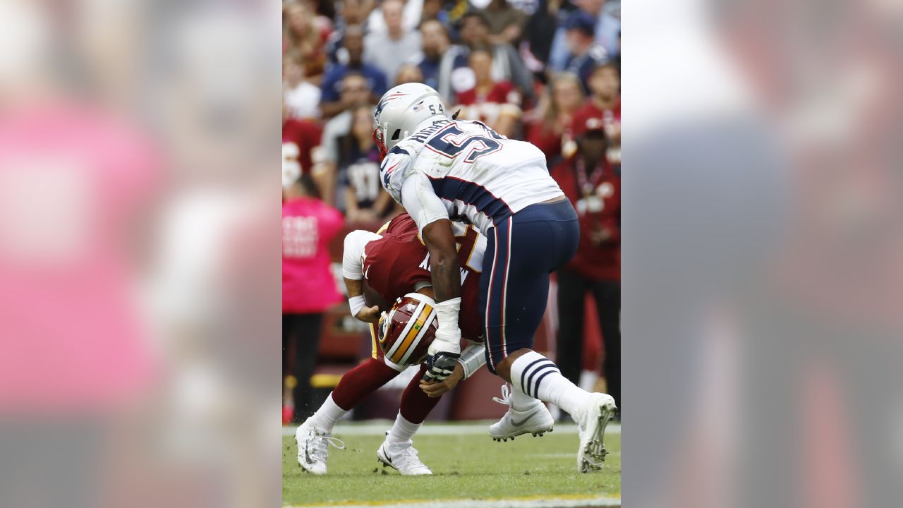 Washington Redskins outside linebacker Ryan Kerrigan (91) walks off the  field during the second half of an NFL football game against the New York  Giants in Landover, Md., Thursday, Nov. 23, 2017. (