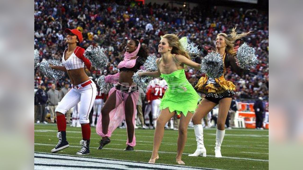 28 October 2007: Patriot Cheerleaders perform pregame dressed in their  halloween costumes. The New England Patriots