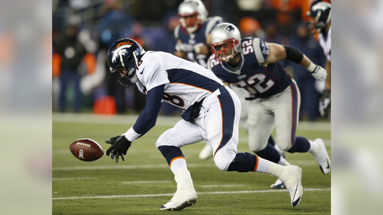 The New England Patriots line up against the Denver Broncos during an NFL  football game between the Denver Broncos and the New England Patriots in  Denver, Sunday, Dec. 18, 2011. (AP Photo/Jack