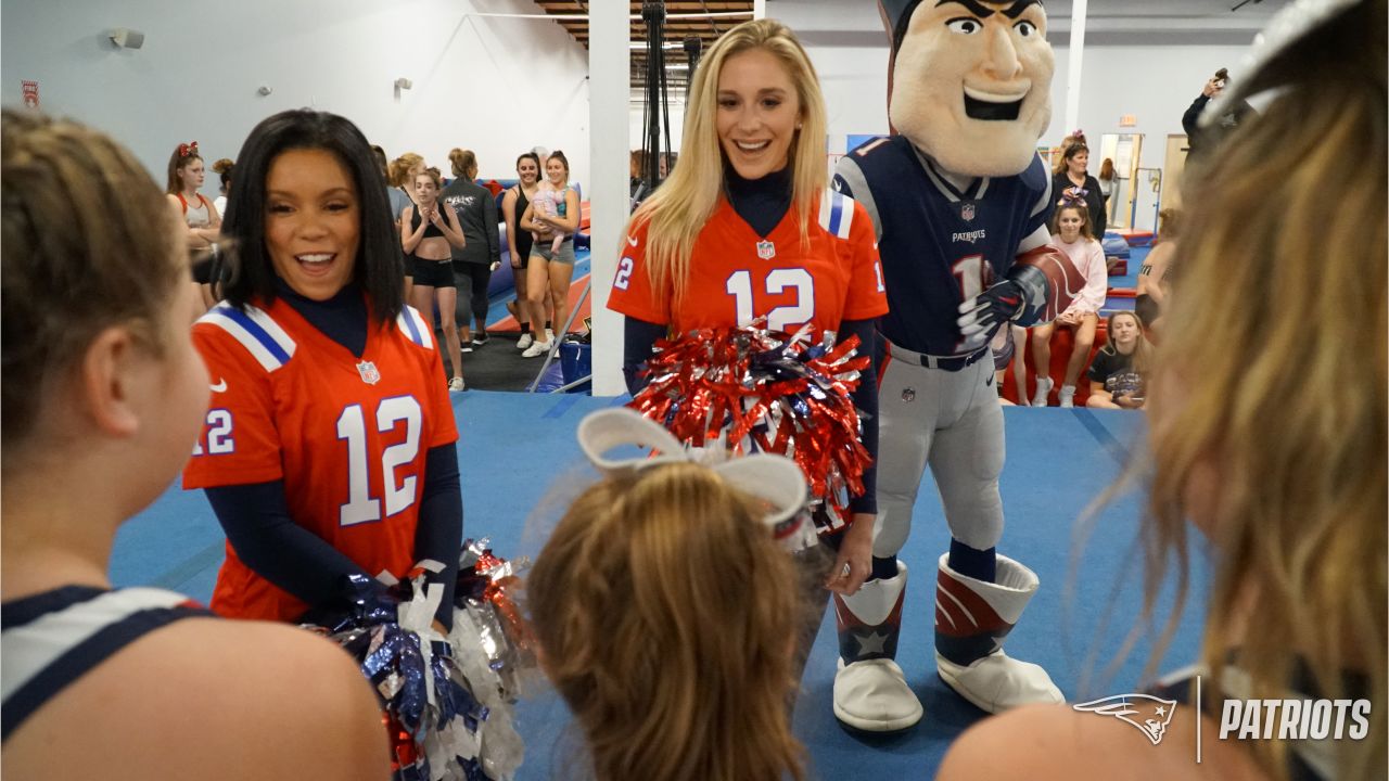 Patriots Cheerleaders participate in Papa Gino's Pizza and Pom Poms