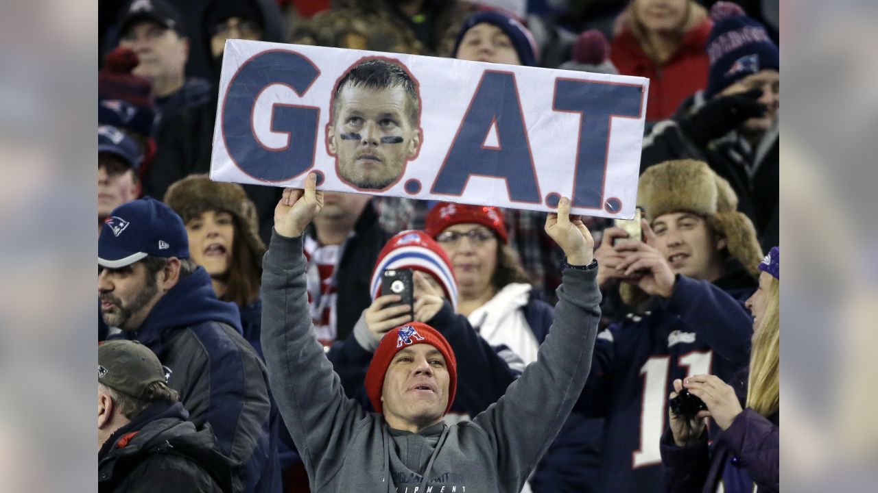 New England Patriots fan Jason Scheinbart, of Burlington, Vt