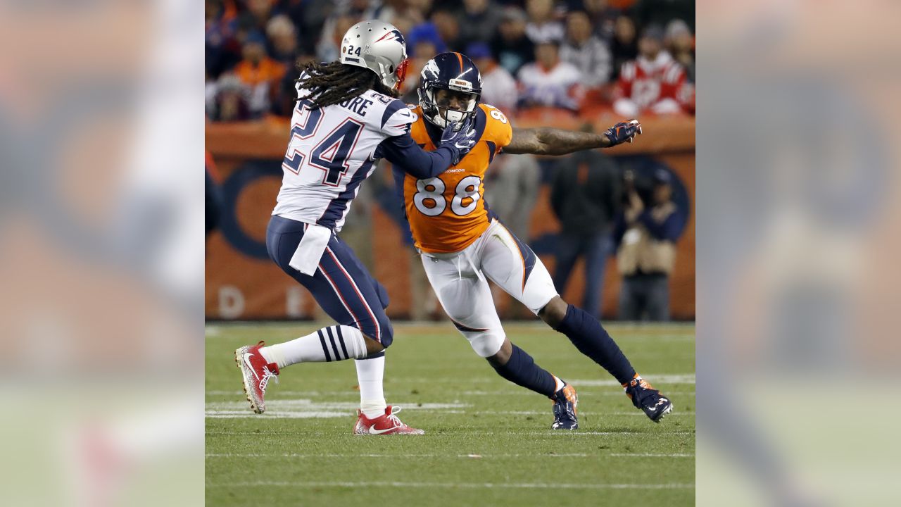 October 15, 2017: Denver Broncos wide receiver Demaryius Thomas (88) during  pre-game warm up of an NFL week 6 matchup between the New York Giants and  the Denver Broncos at Sports Authority