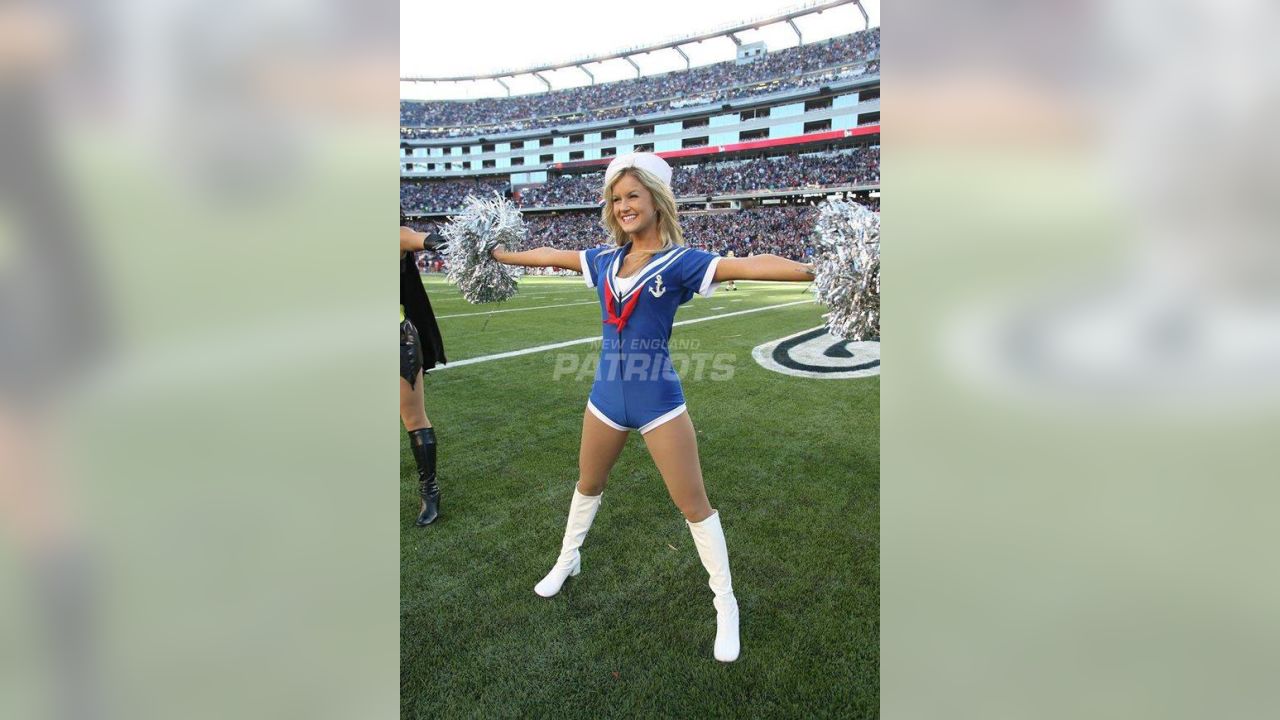 New England Patriot cheerleaders in Halloween costume at Gillette Stadium,  the home of Super Bowl champs