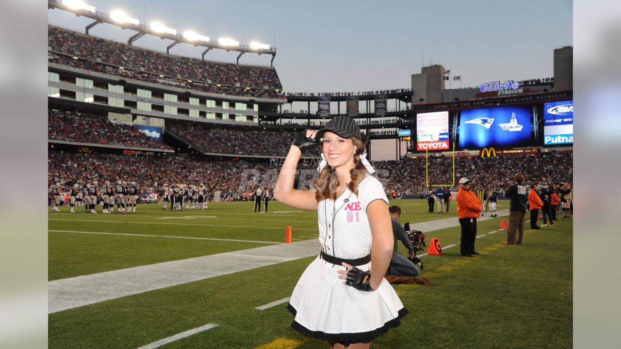 New England Patriot cheerleaders in Halloween costume at Gillette Stadium,  the home of Super Bowl champs