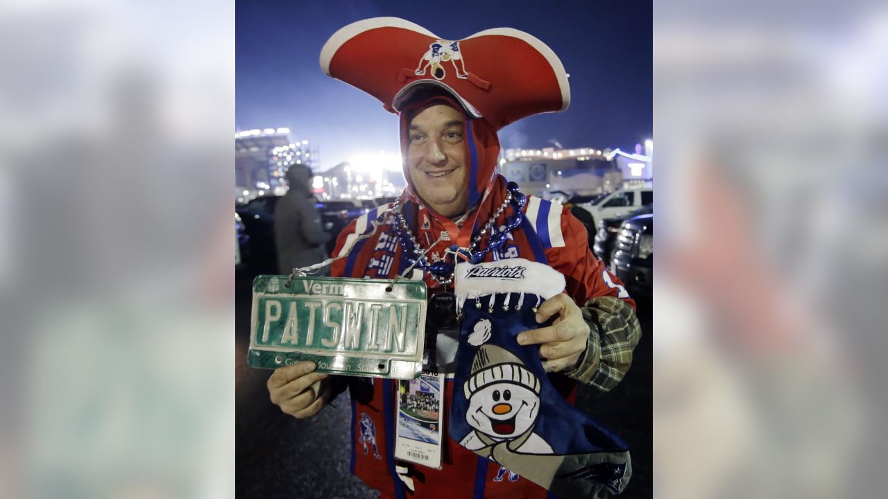 New England Patriots fan Jason Scheinbart, of Burlington, Vt