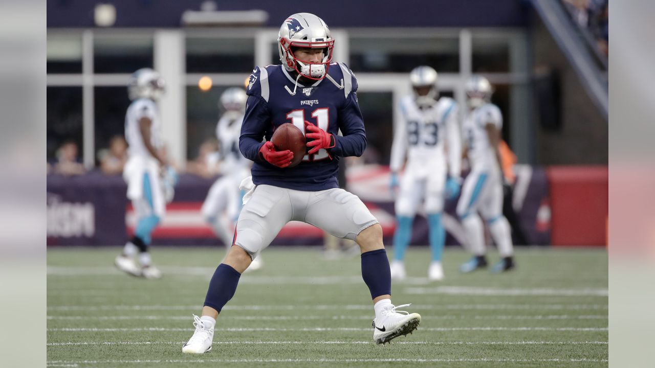 New York Giants cornerback Julian Love (37) tackles New England Patriots  wide receiver Julian Edelman in the first half of an NFL preseason football  game, Thursday, Aug. 29, 2019, in Foxborough, Mass. (