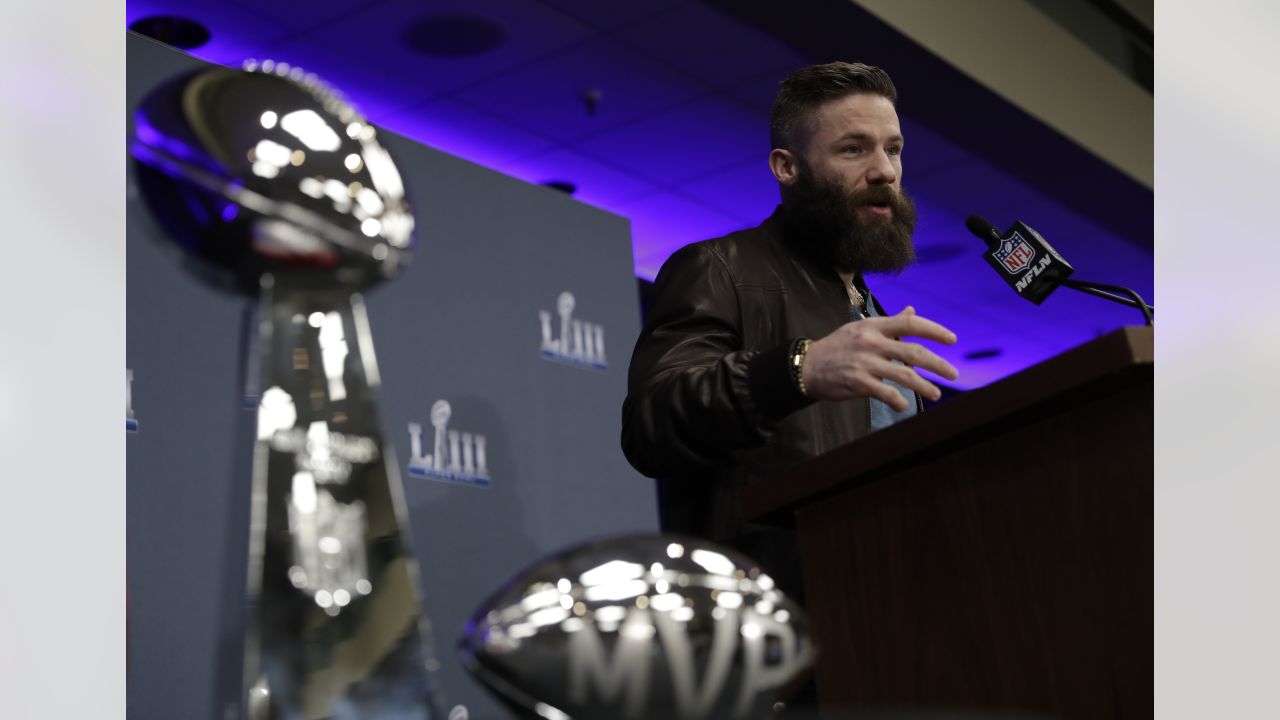 A steady stream of New England Patriots fans buy Super Bowl LIII  championship merchandise, mostly caps and t-shirts, at the Patriots Pro Shop  at Gillette Stadium in Foxboro, Mass., Monday, Feb. 4