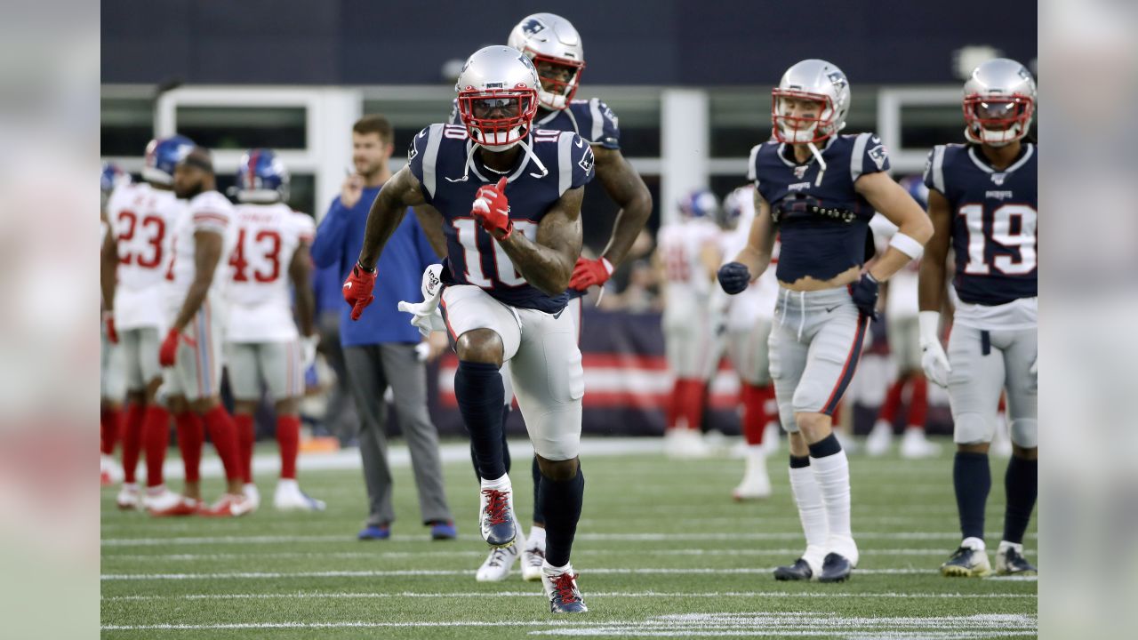 d/New England Patriots wide receiver Julian Edelman (11) warms up prior to  the NFL pre-season football game between the Washington Redskins and the New  England Patriots at Gillette Stadium, in Foxborough, Massachusetts.The