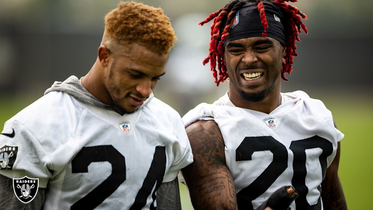 Las Vegas Raiders strong safety Johnathan Abram (24) sprints out