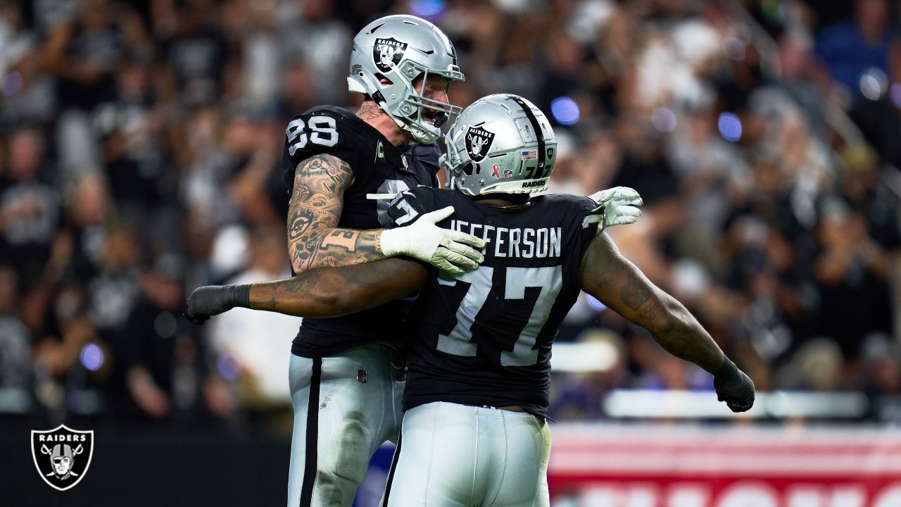 Las Vegas Raiders defensive end Maxx Crosby (98) during the first half of  an NFL football game against the Chicago Bears, Sunday, Oct. 10, 2021, in Las  Vegas. (AP Photo/Rick Scuteri Stock