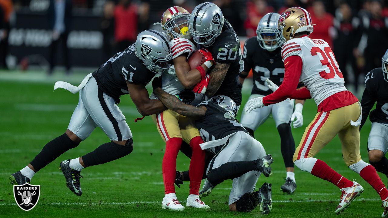 Las Vegas Raiders linebacker Curtis Bolton #36 plays during pre-season NFL  football game against the San Francisco 49ers Sunday, Aug. 13, 2023, in Las  Vegas. (AP Photo/Denis Poroy Stock Photo - Alamy