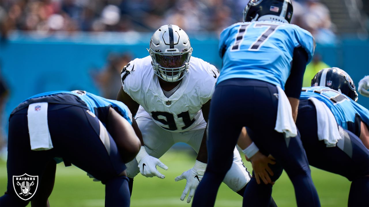 Las Vegas Raiders guard Jermaine Eluemunor (72) prays before an NFL  football game against the Tennessee Titans Sunday, Sept. 25, 2022, in  Nashville. (AP Photo/Mark Zaleski Stock Photo - Alamy