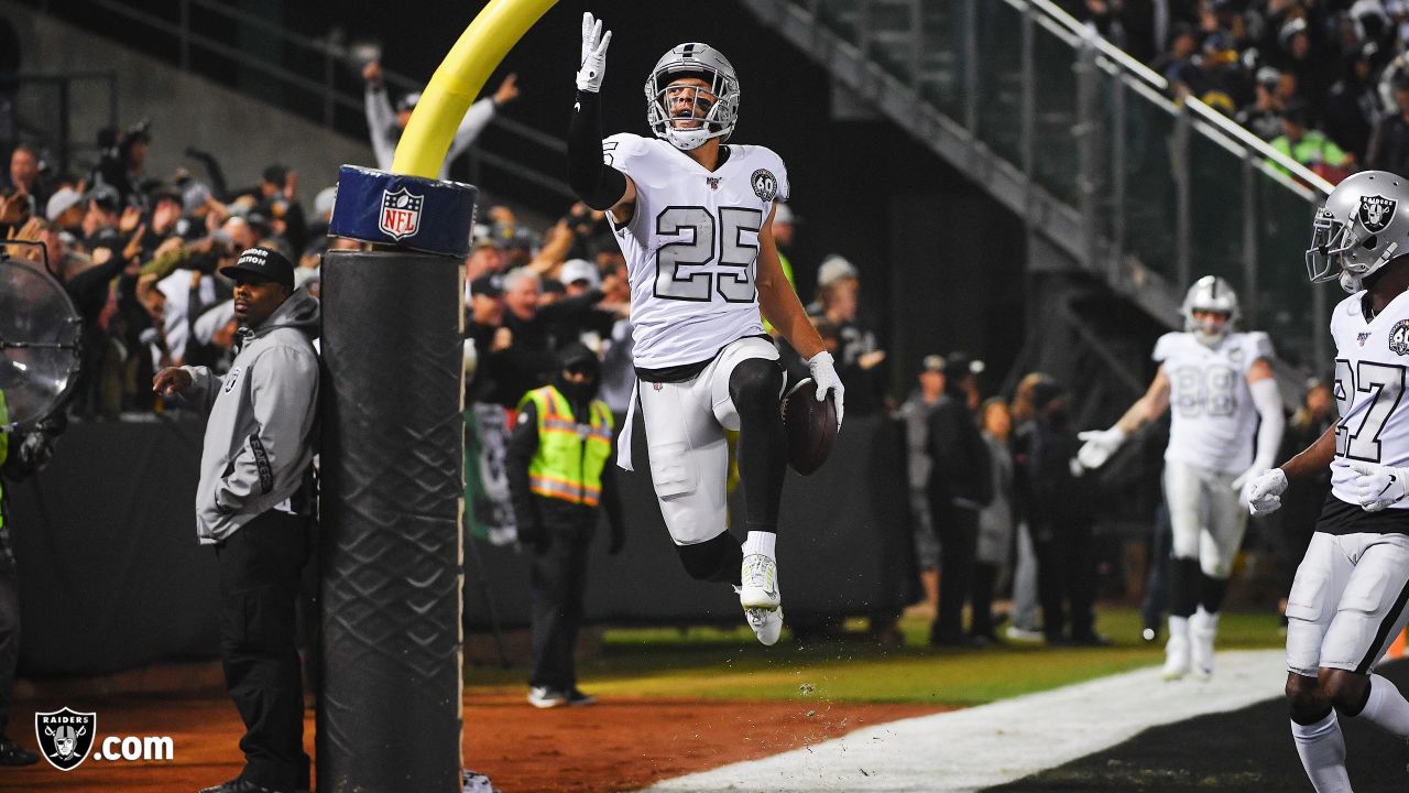 Oakland Raiders free safety Erik Harris during NFL football training camp  Thursday, Aug. 8, 2019, in Napa, Calif. Both the Oakland Raiders and the  Los Angeles Rams held a joint practice before